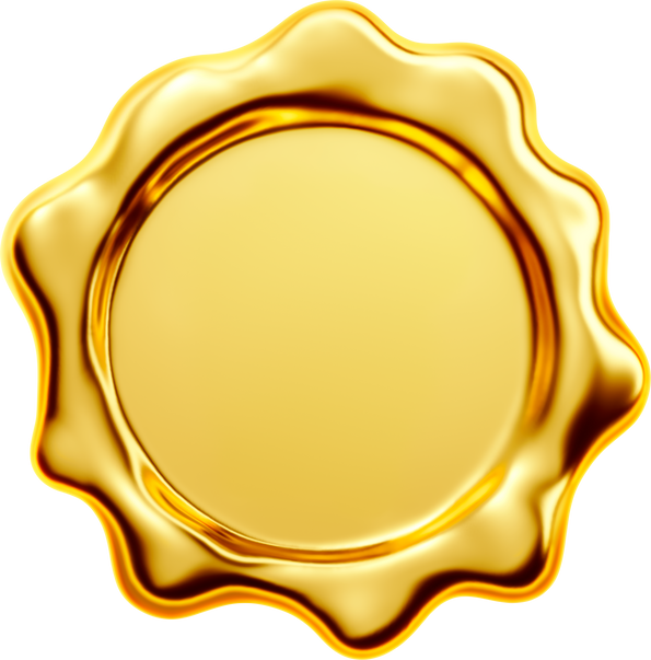 Gold seal isolated